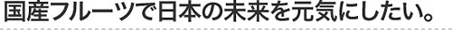 国産フルーツで日本の未来を元気にしたい。